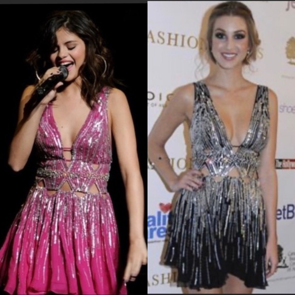 Vintage Y2K 2/4 Silk Sexy Embellished Party Dress - Picture 7 of 8